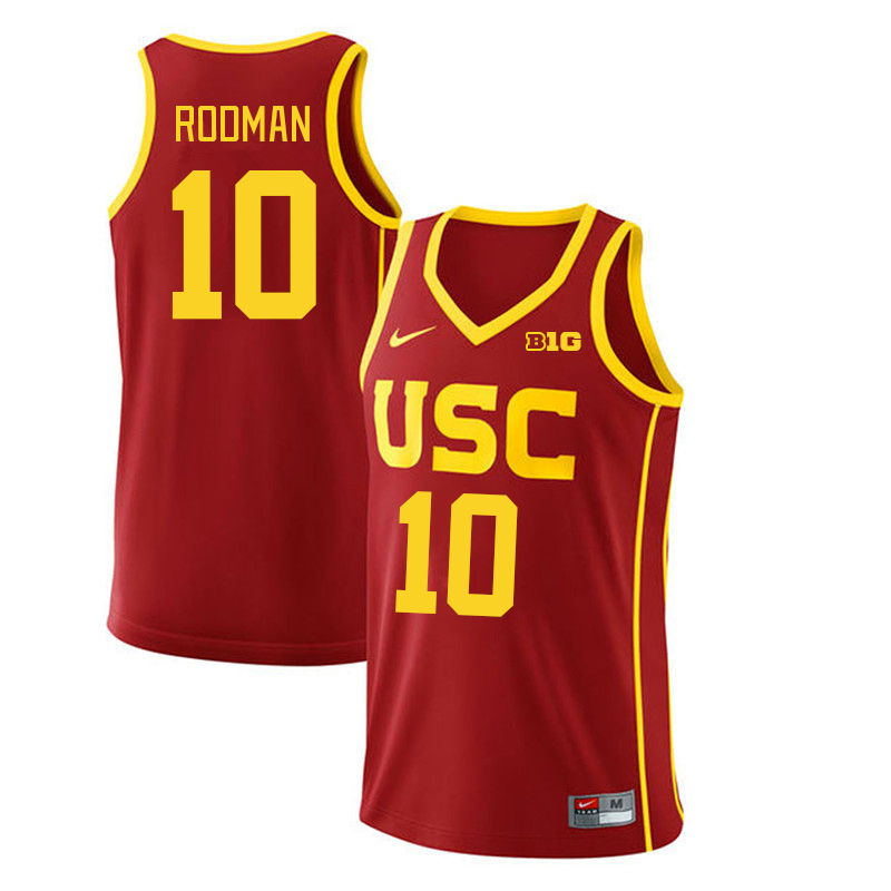 USC Trojans #10 DJ Rodman Big 10 Conference College Basketball Jerseys Stitched Sale-Cardinal